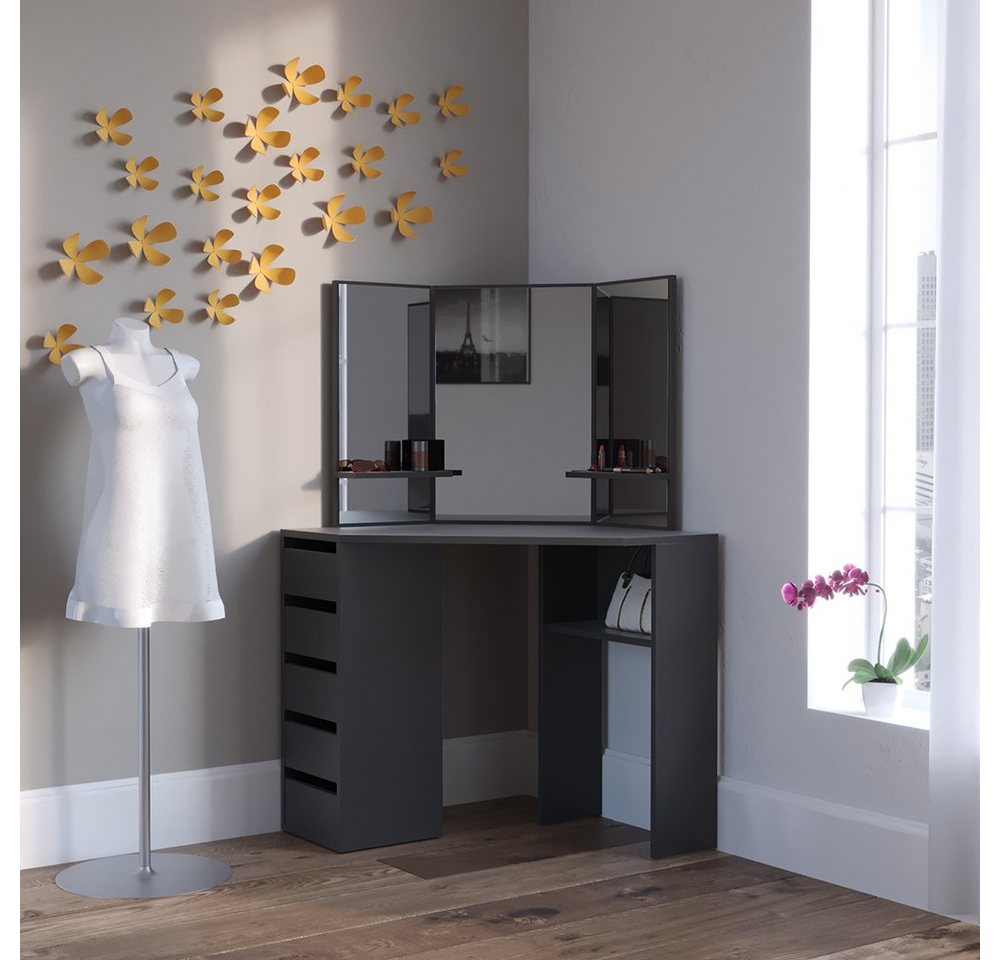 Vicco Schminktisch Arielle, Schwarz, 110 cm Vicco Schminktisch Arielle, Schwarz, 110 cm von Vicco