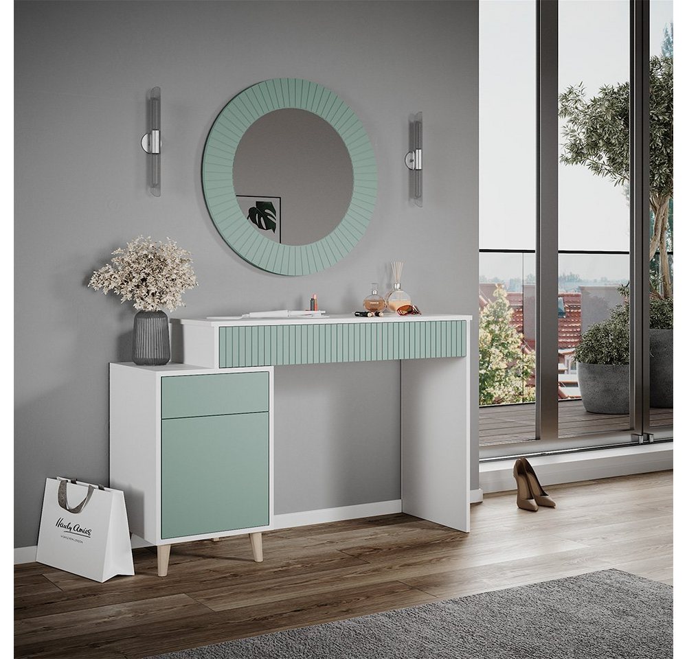Vicco Schminktisch Arles, Weiß/Grün, 120 cm von Vicco