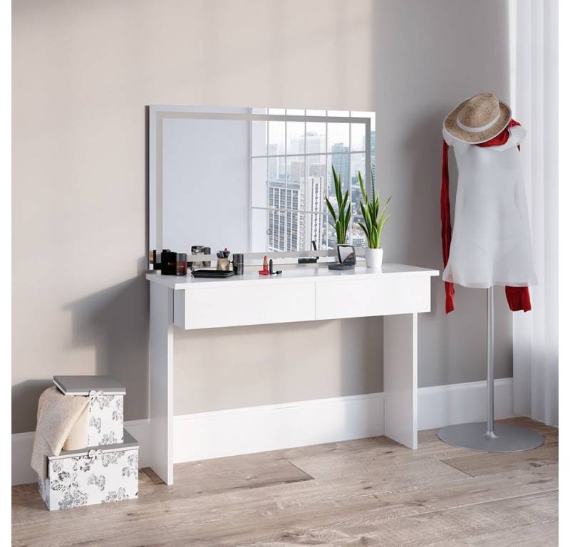 Vicco Schminktisch Azur, Weiß, 120 cm mit LED-Spiegel von Vicco
