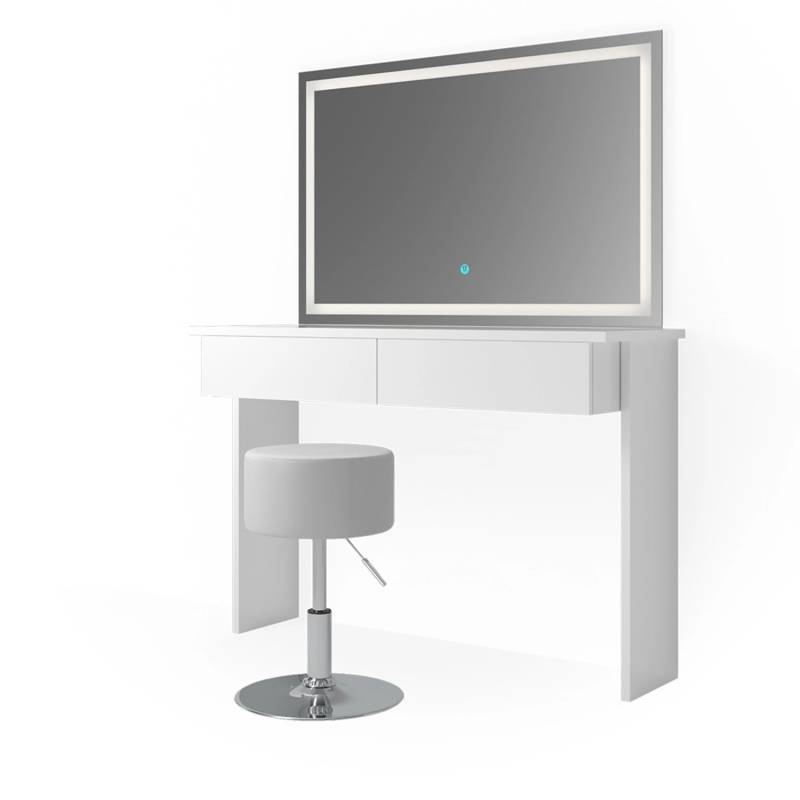 Vicco Schminktisch Azur Weiß 120 cm mit LED-Spiegel und Hocker von Vicco