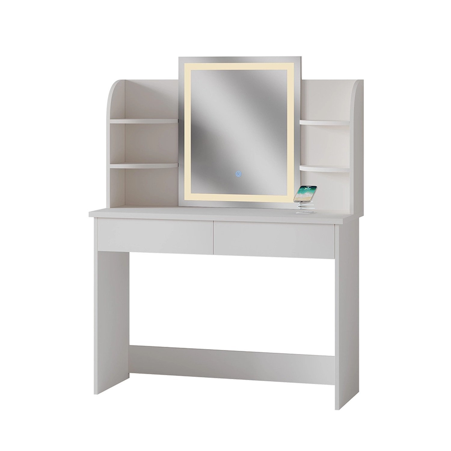 Vicco Schminktisch Charlotte Weiß 106 cm mit LED-Spiegel und QI-Ladestation Vicco Schminktisch Charlotte Weiß 106 cm mit LED-Spiegel und QI-Ladestation von Vicco