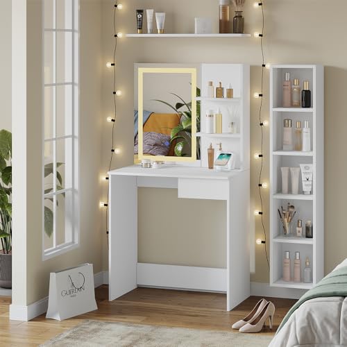 Vicco Schminktisch Dekos, Weiß, 75 cm mit LED-Spiegel und QI-Ladestation Vicco Schminktisch Dekos, Weiß, 75 cm mit LED-Spiegel und QI-Ladestation von Vicco