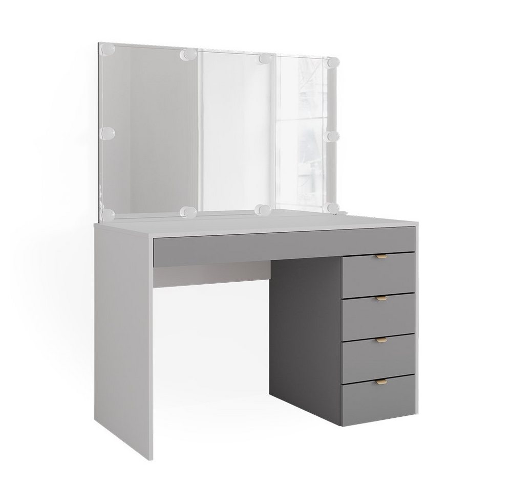 Vicco Schminktisch Elise, Weiß/Grau, 115 cm mit LED Beleuchtung von Vicco