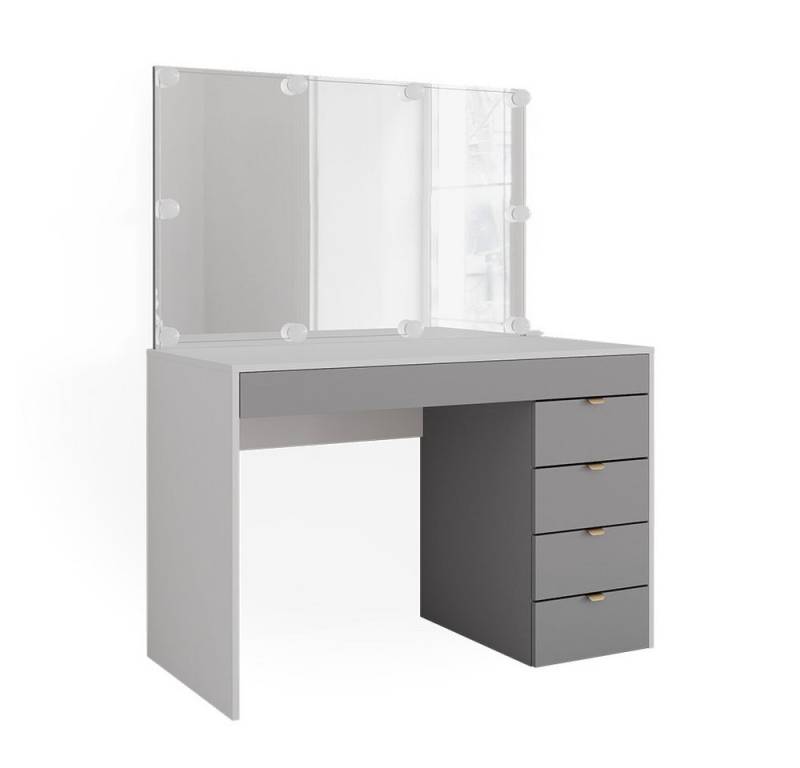 Vicco Schminktisch Elise, Weiß/Grau, 115 cm mit LED Beleuchtung von Vicco