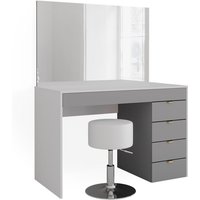 Vicco - Schminktisch Elise, Weiß/Grau/Grau, 115 cm mit Hocker Vicco - Schminktisch Elise, Weiß/Grau/Grau, 115 cm mit Hocker von Vicco