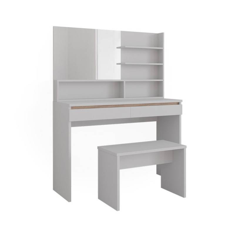 Vicco Schminktisch Emma, Weiß, 120 cm mit Spiegelregal & Bank Vicco Schminktisch Emma, Weiß, 120 cm mit Spiegelregal & Bank von Vicco