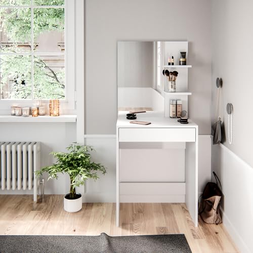 Vicco Schminktisch Isabelle, Frisiertisch mit Spiegel, Weiß, 60 cm von Vicco