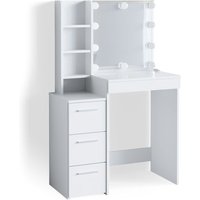 Schminktisch Meryl, Weiß, 79.9 cm mit led Beleuchtung Vicco von Vicco