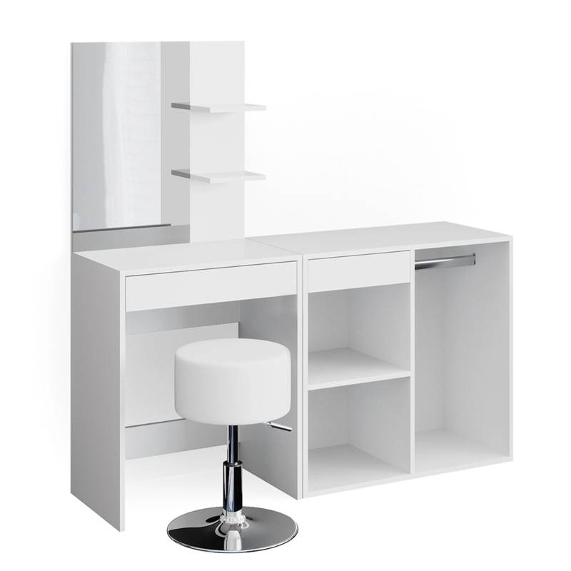 Vicco Schminktisch Isabelle Weiß 60 cm mit Hocker Opt 2 von Vicco