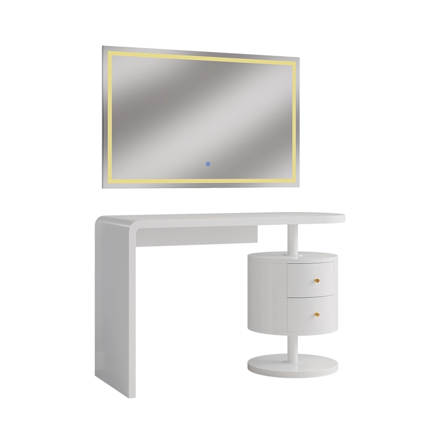 Vicco Schminktisch Lara Weiß 120 cm mit LED-Spiegel von Vicco