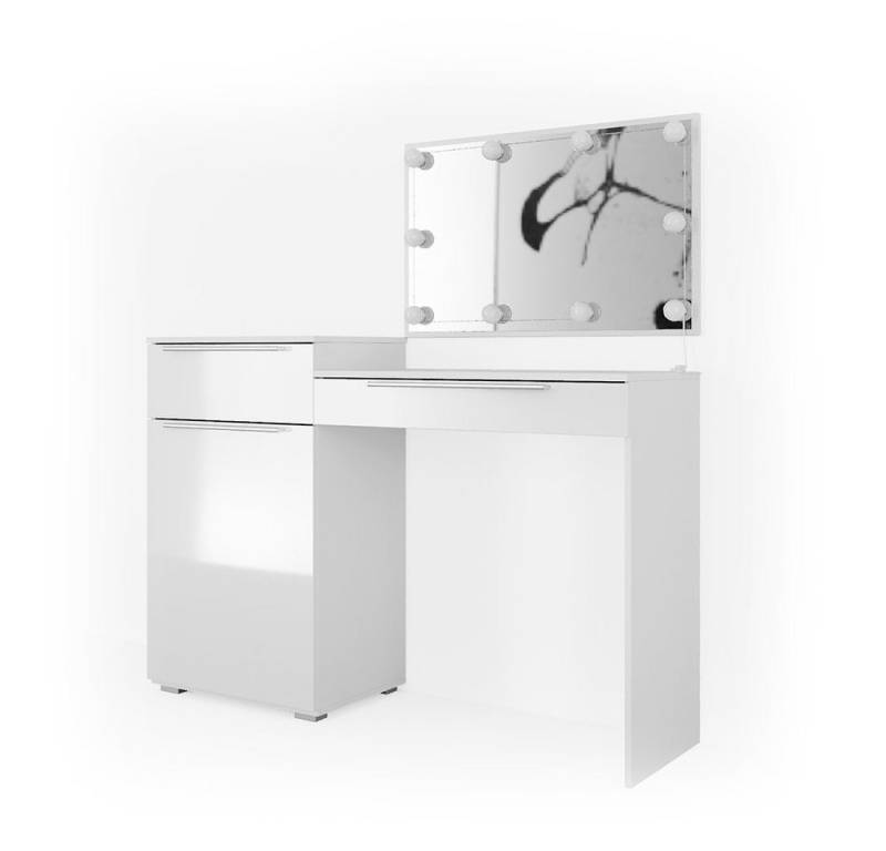 Vicco Schminktisch Lilli, Weiß Hochglanz, 135 cm mit LED Beleuchtung von Vicco