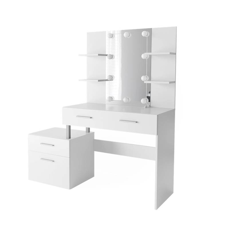 Vicco Schminktisch Maria Weiß 132 cm mit LED Beleuchtung von Vicco
