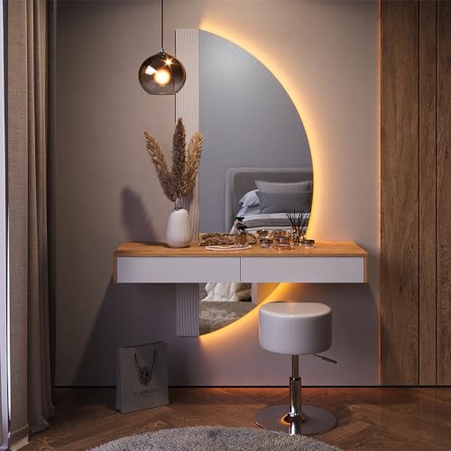 Vicco Schminktisch Melisa, Eiche/Weiß, 120 cm mit LED Beleuchtung und Hocker Vicco Schminktisch Melisa, Eiche/Weiß, 120 cm mit LED Beleuchtung und Hocker von Vicco
