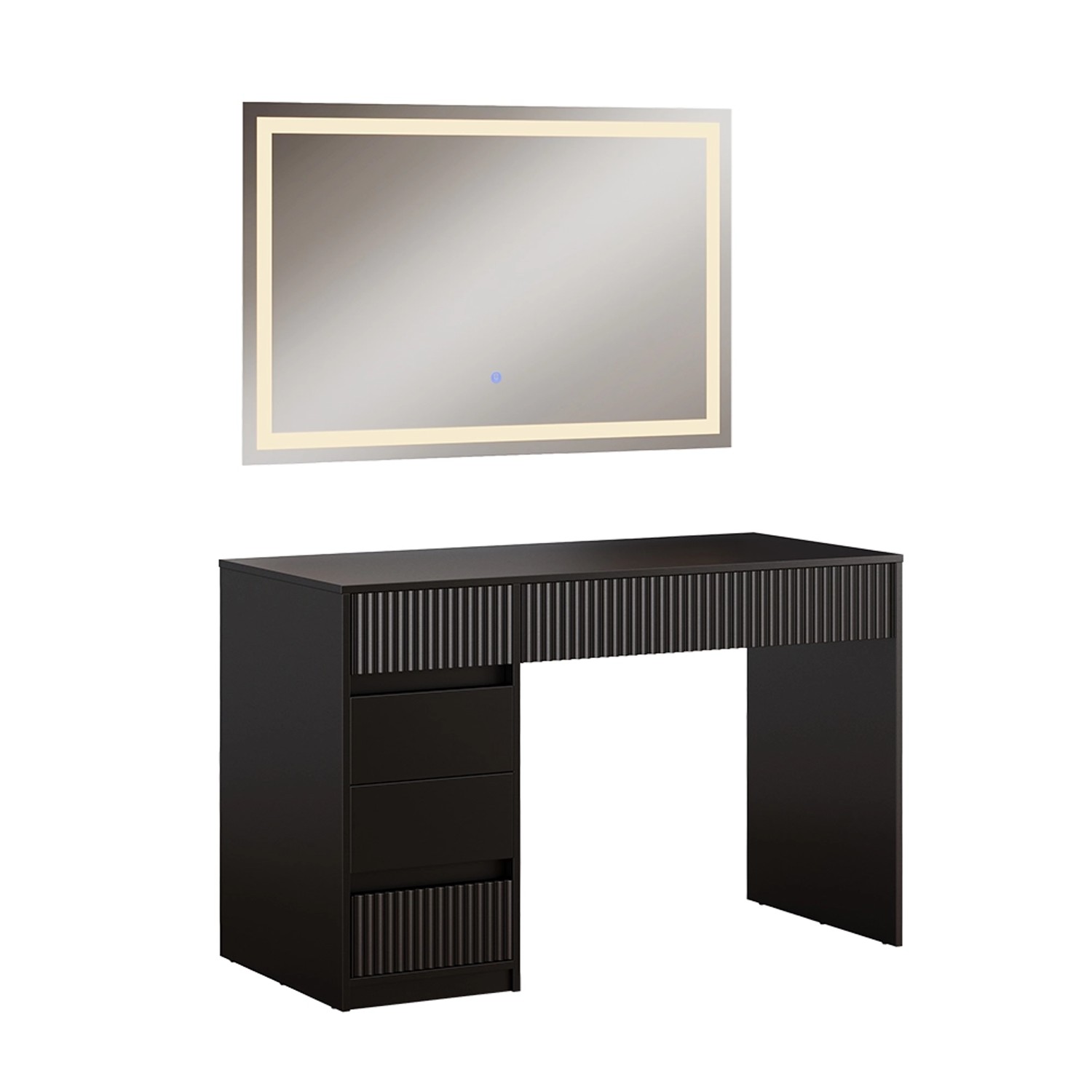 Vicco Schminktisch Omira Schwarz 120 cm mit LED-Spiegel Vicco Schminktisch Omira Schwarz 120 cm mit LED-Spiegel von Vicco