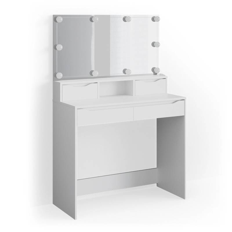 Vicco Schminktisch Ruben Weiß 100 cm mit LED Beleuchtung von Vicco