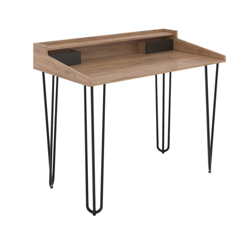 Vicco Schminktisch Sannar, Eiche/Schwarz, 110 cm mit Schubladen von Vicco