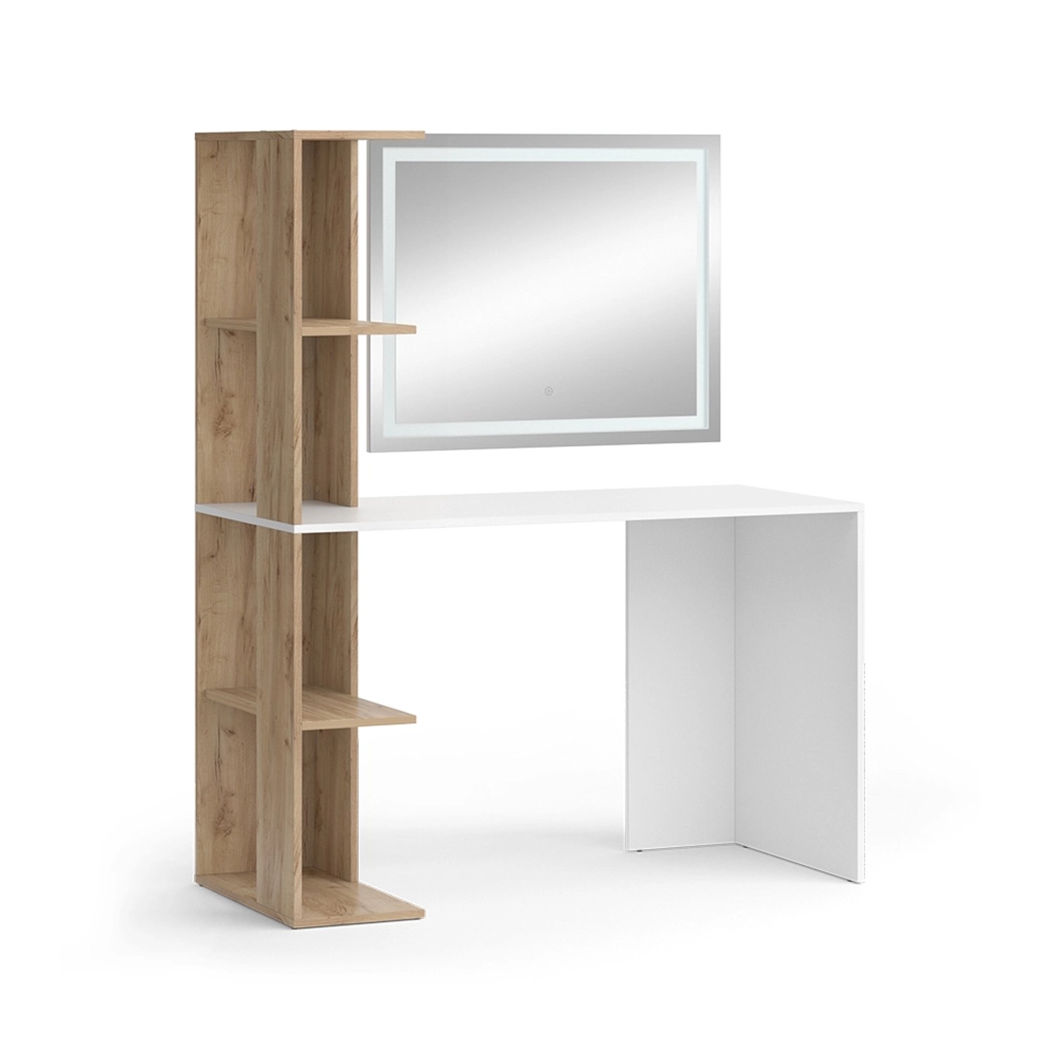 Vicco Schminktisch Tower Weiß/Sonoma/Sonoma 122.2 cm mit LED-Spiegel Vicco Schminktisch Tower Weiß/Sonoma/Sonoma 122.2 cm mit LED-Spiegel von Vicco