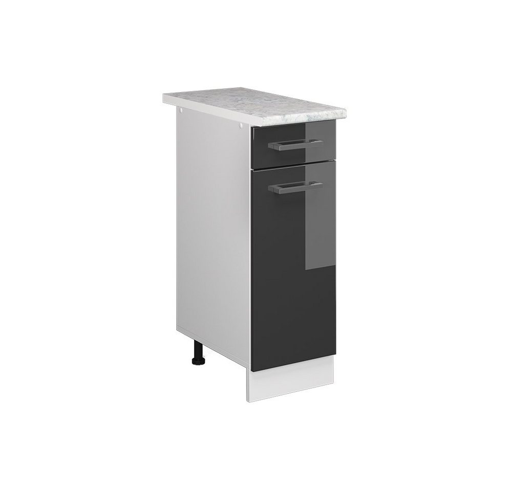 Vicco Schranksystem R-Line, Anthrazit Hochglanz/Weiß, 30cm mit Schublade, mit AP von Vicco