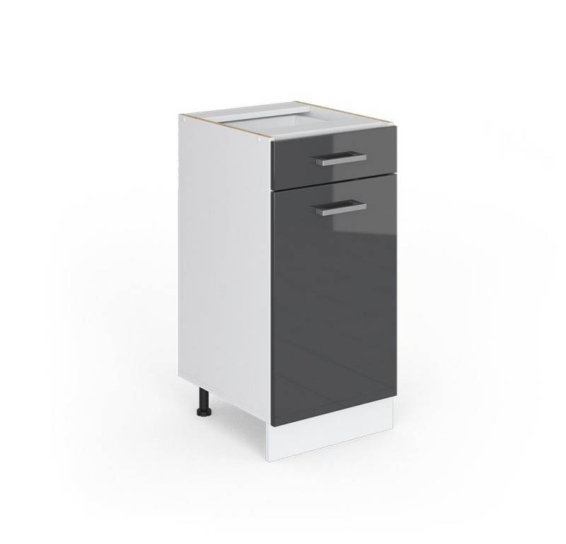 Vicco Schranksystem R-Line, Anthrazit Hochglanz/Weiß, 40cm mit Schublade, ohne AP von Vicco