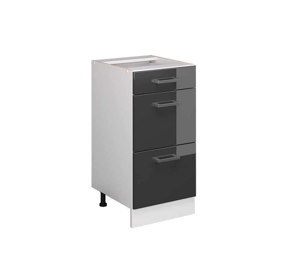 Vicco Schranksystem R-Line, Anthrazit Hochglanz/Weiß, 40cm mit Schubladen, ohne AP von Vicco