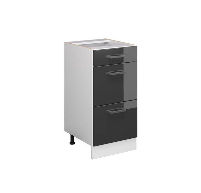 Vicco Schranksystem R-Line, Anthrazit Hochglanz/Weiß, 40cm mit Schubladen, ohne AP von Vicco