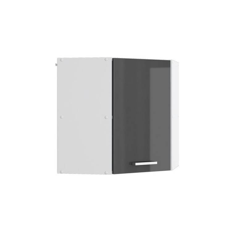 Vicco Schranksystem R-Line, Anthrazit Hochglanz/Weiß, 57 cm Eckhängeschrank mit Tür von Vicco
