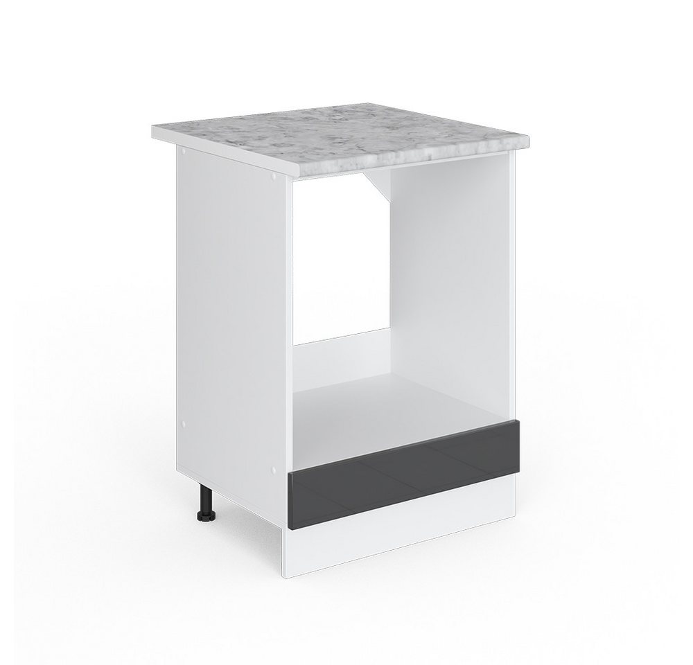Vicco Schranksystem R-Line, Anthrazit Hochglanz/Weiß, 60cm mit Großnische, mit AP von Vicco