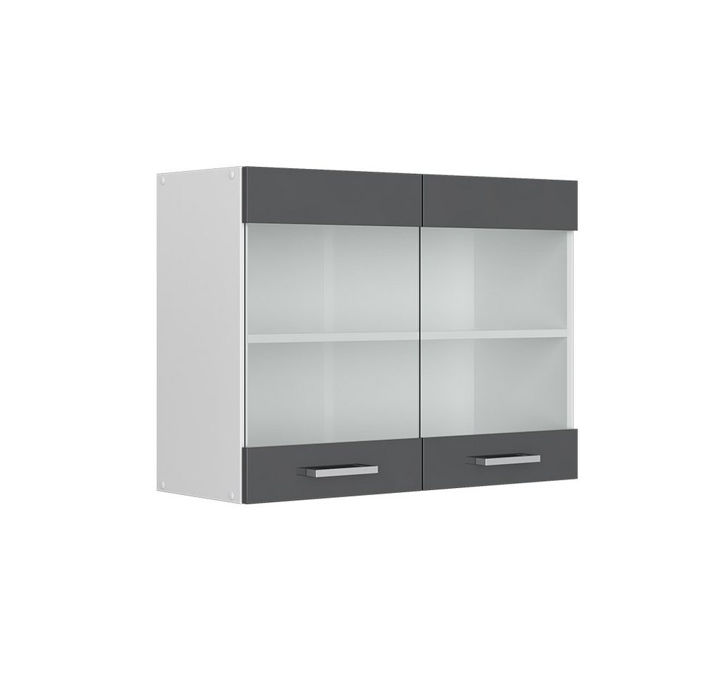 Vicco Schranksystem R-Line, Anthrazit Hochglanz/Weiß, 80 cm mit Glastüren Vicco Schranksystem R-Line, Anthrazit Hochglanz/Weiß, 80 cm mit Glastüren von Vicco