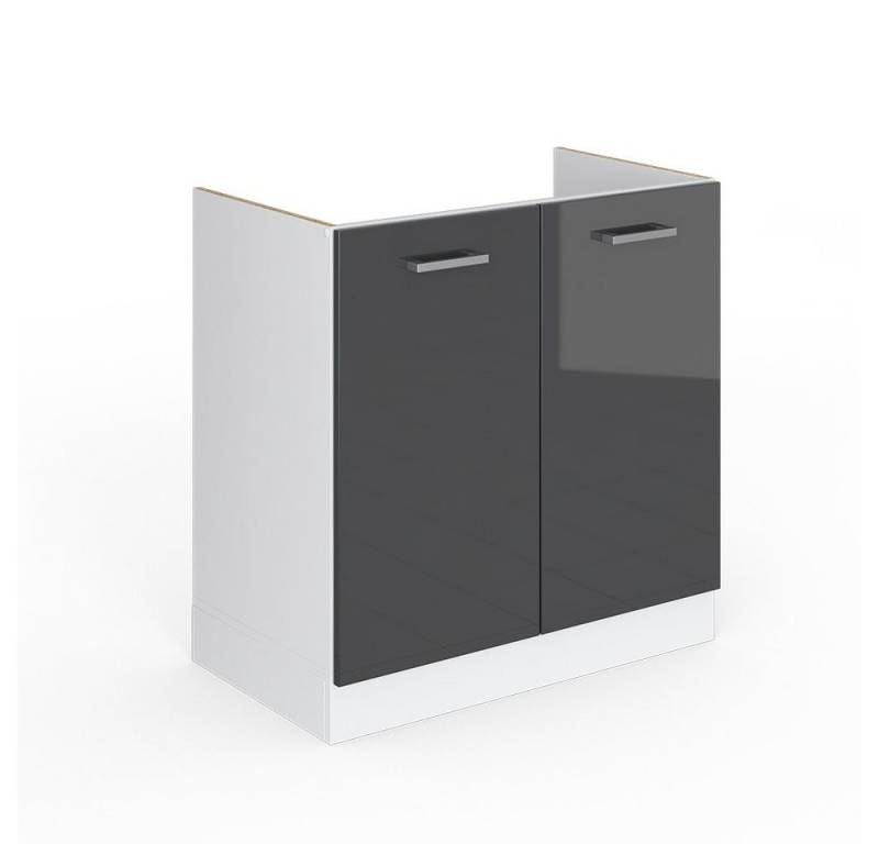 Vicco Schranksystem R-Line, Anthrazit Hochglanz/Weiß, 80 cm mit Türen, ohne Arbeitspl... von Vicco