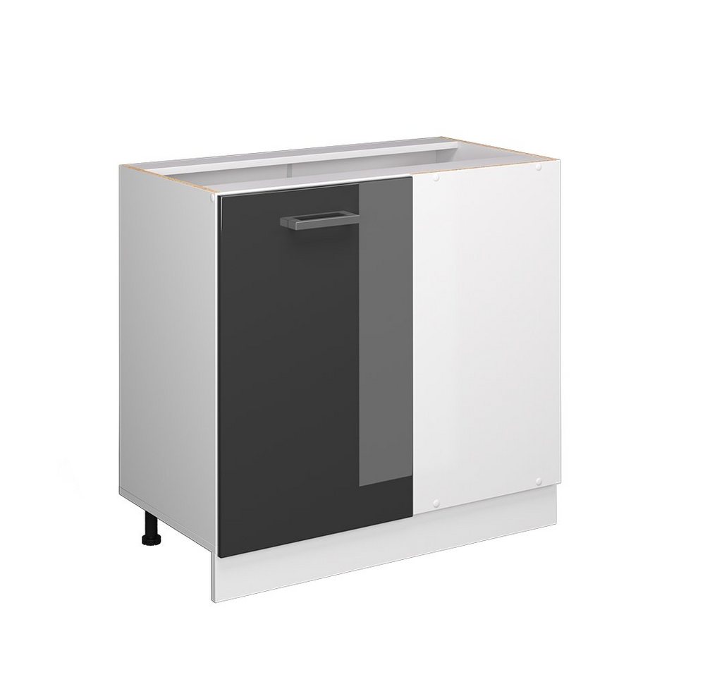 Vicco Schranksystem R-Line, Anthrazit Hochglanz/Weiß, 86 cm mit Tür, ohne Arbeitsplatte von Vicco