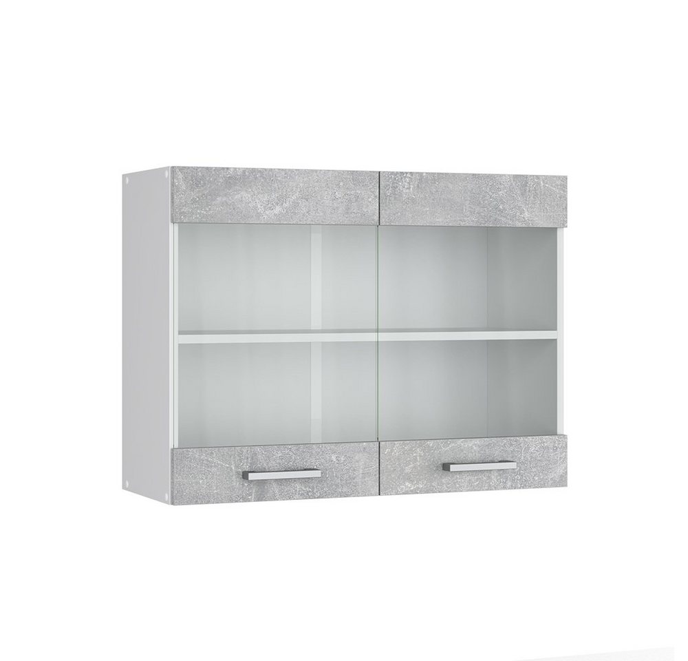 Vicco Schranksystem R-Line, Beton/Weiß, 80 cm mit Glastüren Vicco Schranksystem R-Line, Beton/Weiß, 80 cm mit Glastüren von Vicco