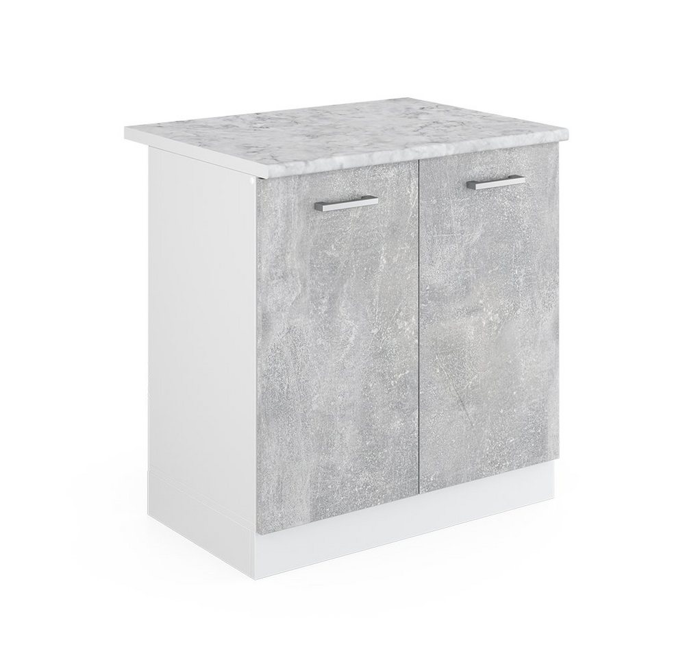 Vicco Schranksystem R-Line, Beton/Weiß, 80 cm mit Türen, mit Arbeitsplatte Vicco Schranksystem R-Line, Beton/Weiß, 80 cm mit Türen, mit Arbeitsplatte von Vicco