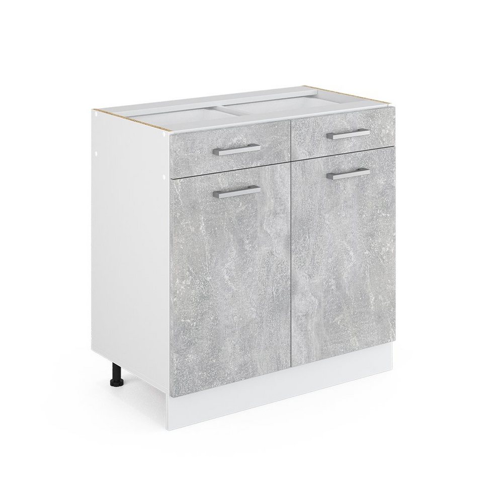 Vicco Schranksystem R-Line, Beton/Weiß, 80cm mit Schubladen und Türen, ohne AP Vicco Schranksystem R-Line, Beton/Weiß, 80cm mit Schubladen und Türen, ohne AP von Vicco