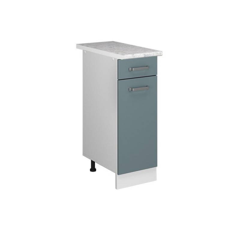 Vicco Schranksystem R-Line, Blau-Grau/Weiß, 30 cm mit Schublade, mit Arbeitsplatte von Vicco