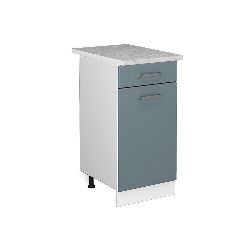 Vicco Schranksystem R-Line, Blau-Grau/Weiß, 40 cm mit Schublade, mit Arbeitsplatte Vicco Schranksystem R-Line, Blau-Grau/Weiß, 40 cm mit Schublade, mit Arbeitsplatte von Vicco