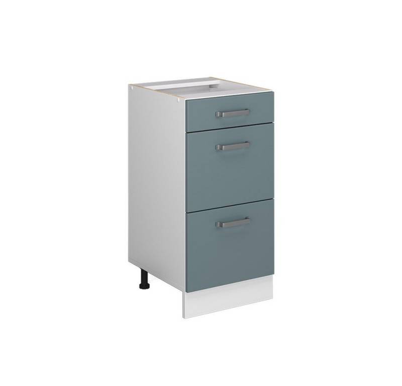 Vicco Schranksystem R-Line, Blau-Grau/Weiß, 40 cm mit Schubladen, ohne Arbeitsplatte von Vicco