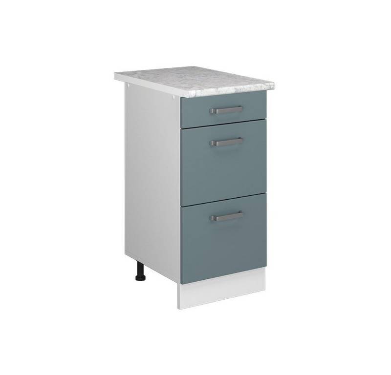 Vicco Schranksystem R-Line, Blau-Grau/Weiß, 40 cm mit Schubladen von Vicco