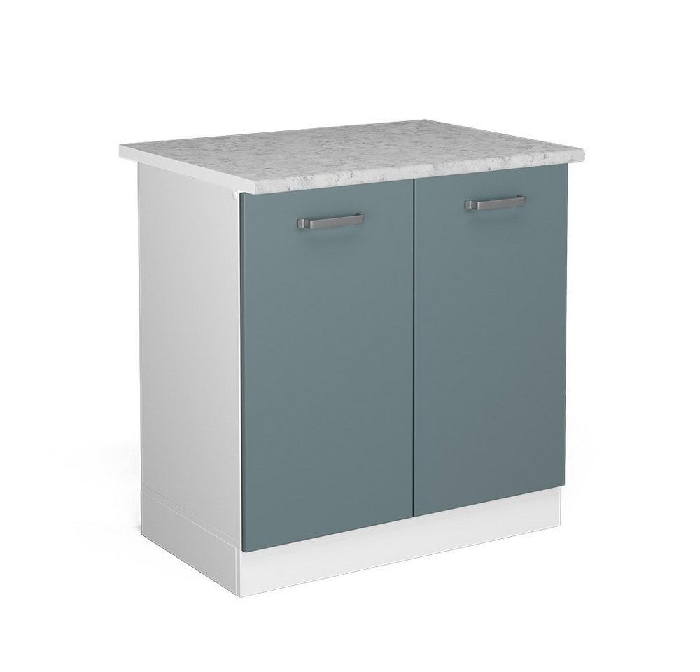 Vicco Schranksystem R-Line, Blau-Grau/Weiß, 80 cm mit Türen, mit Arbeitsplatte Vicco Schranksystem R-Line, Blau-Grau/Weiß, 80 cm mit Türen, mit Arbeitsplatte von Vicco