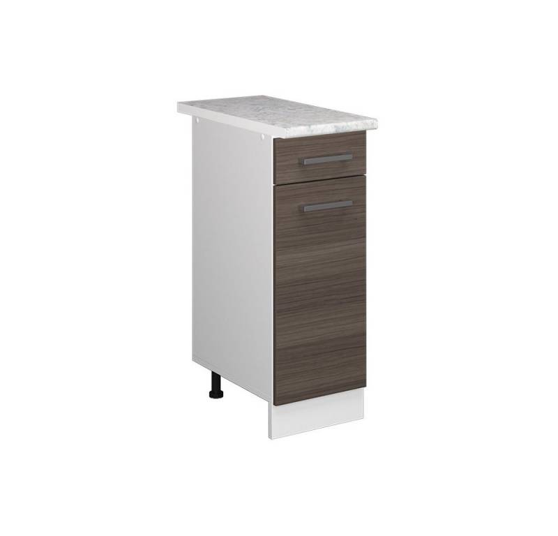 Vicco Schranksystem R-Line, Grau/Weiß, 30 cm mit Schublade, mit Arbeitsplatte von Vicco