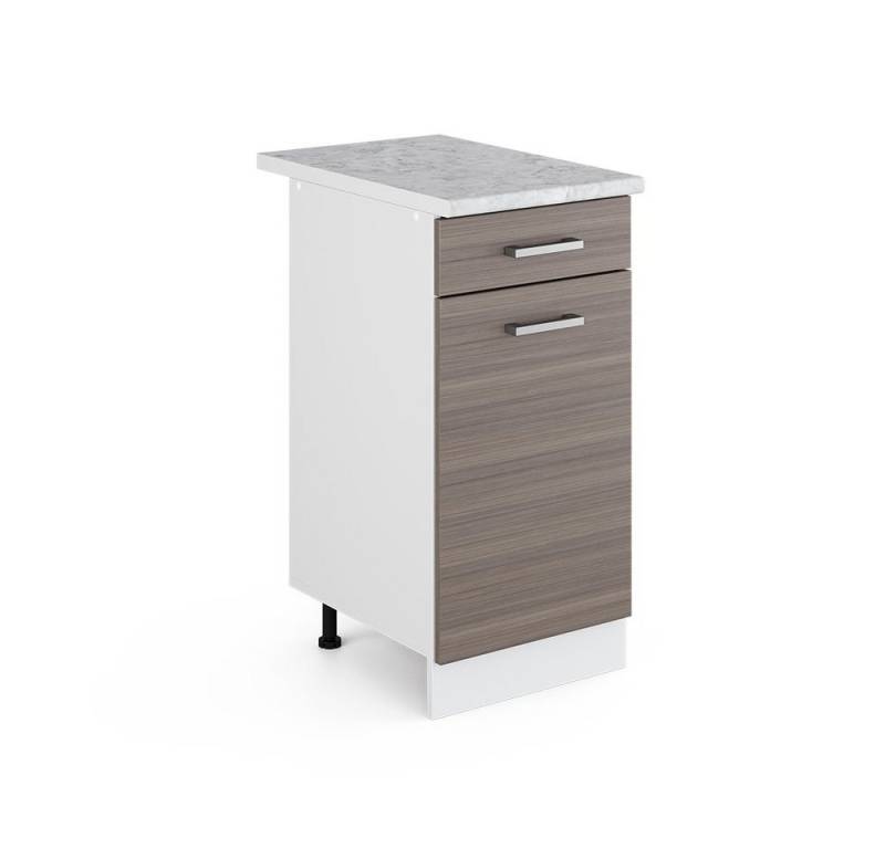 Vicco Schranksystem R-Line, Grau/Weiß, 40 cm mit Schublade, mit Arbeitsplatte von Vicco