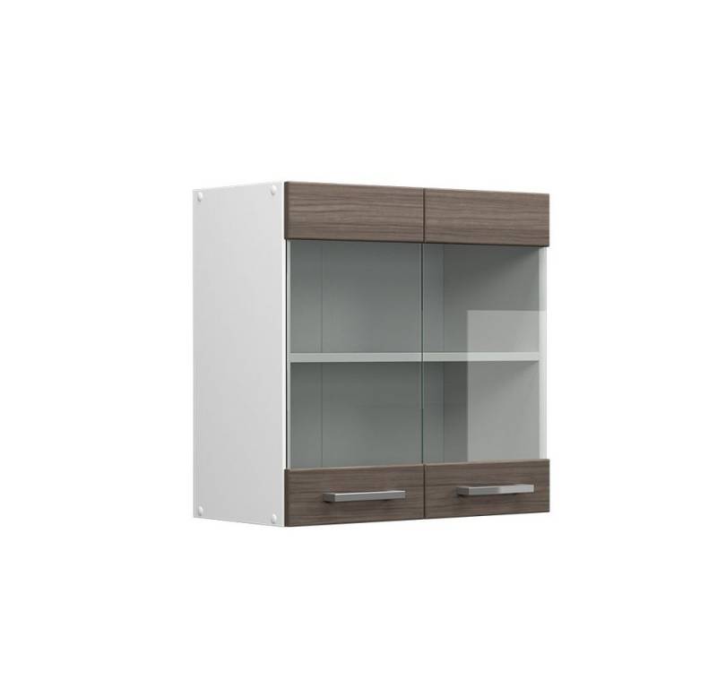 Vicco Schranksystem R-Line, Grau/Weiß, 60 cm mit Glastüren von Vicco