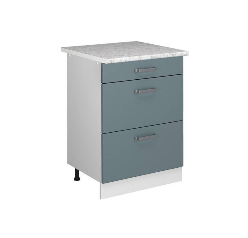 Vicco Schranksystem R-Line, Blau-Grau/Weiß, 60 cm mit Schubladen von Vicco