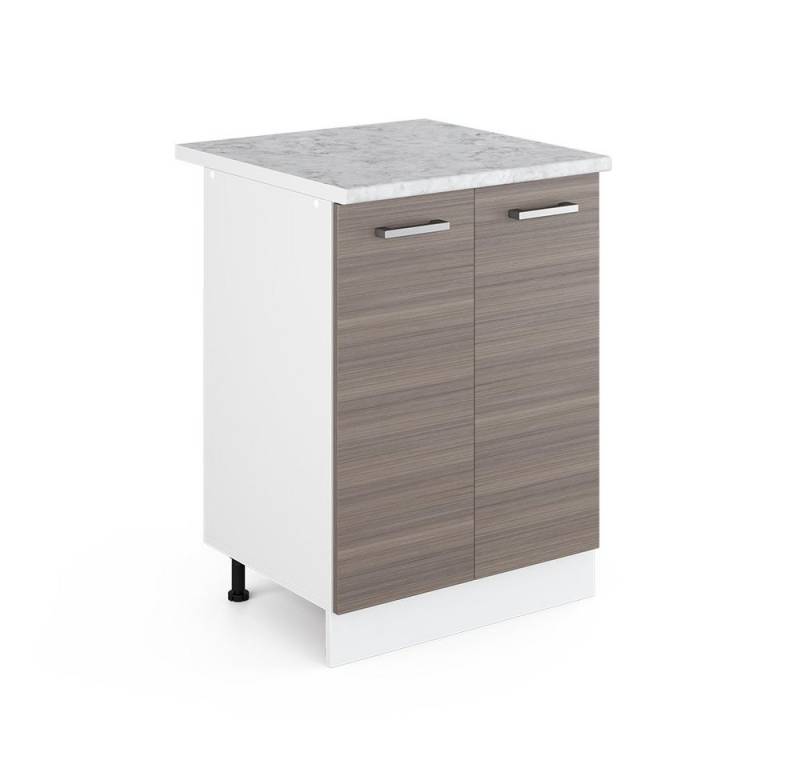 Vicco Schranksystem R-Line, Grau/Weiß, 60 cm mit Türen, mit Arbeitsplatte von Vicco