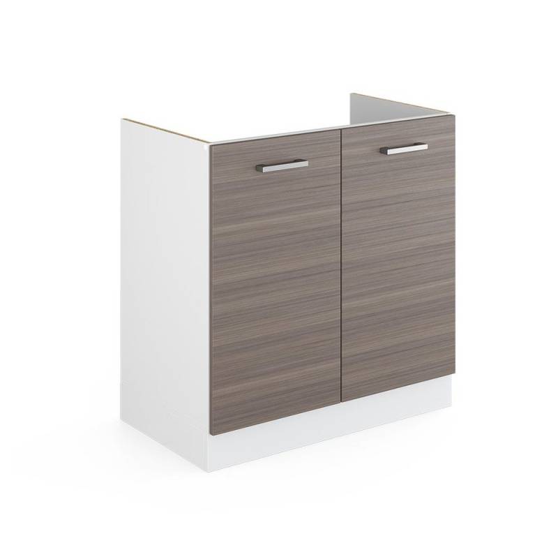 Vicco Schranksystem R-Line, Grau/Weiß, 80 cm mit Türen, ohne Arbeitsplatte von Vicco