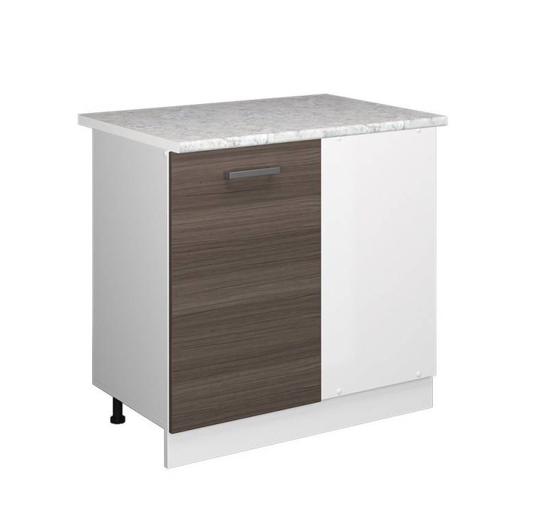 Vicco Schranksystem R-Line, Grau/Weiß, 86 cm mit Tür, mit Arbeitsplatte von Vicco