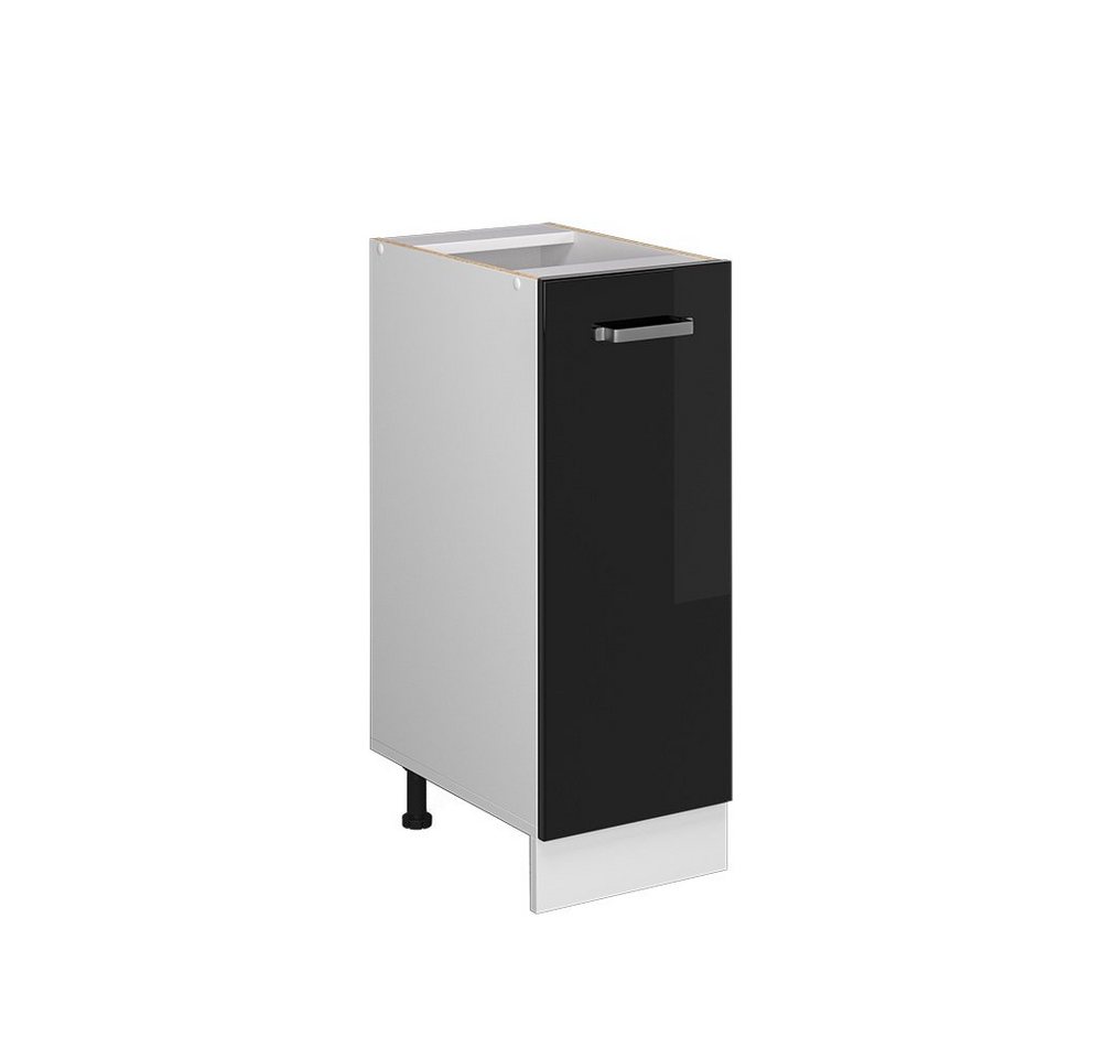 Vicco Schranksystem R-Line, Schwarz Hochglanz/Weiß, 30 cm mit Tür, ohne Arbeitsplatte von Vicco