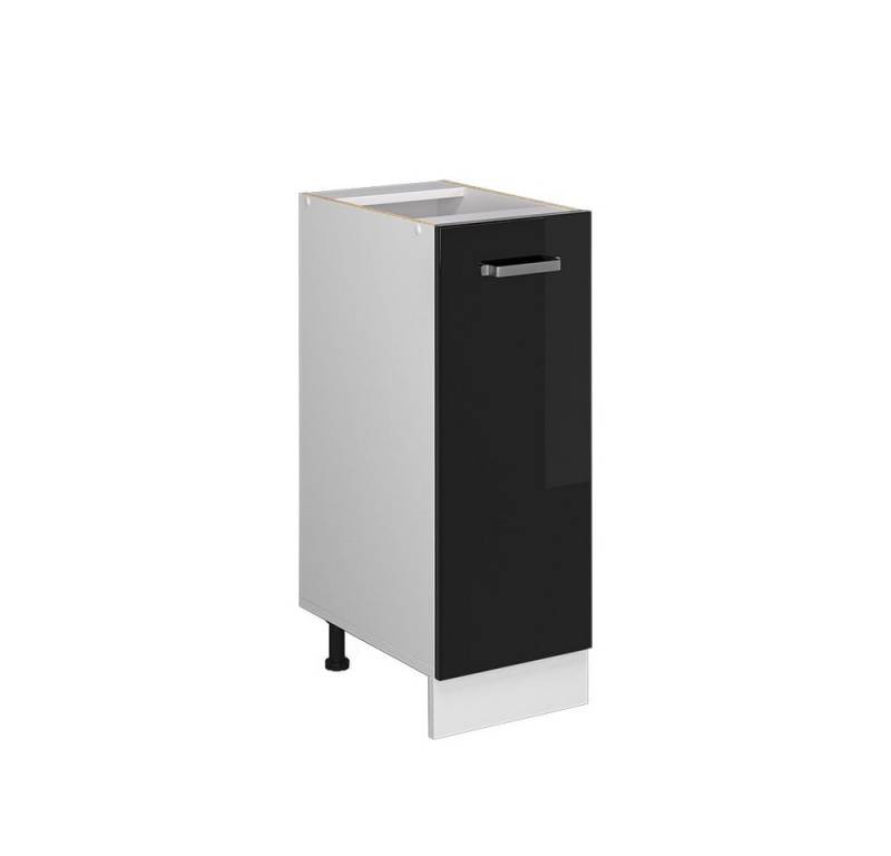 Vicco Schranksystem R-Line, Schwarz Hochglanz/Weiß, 30 cm mit Tür, ohne Arbeitsplatte von Vicco