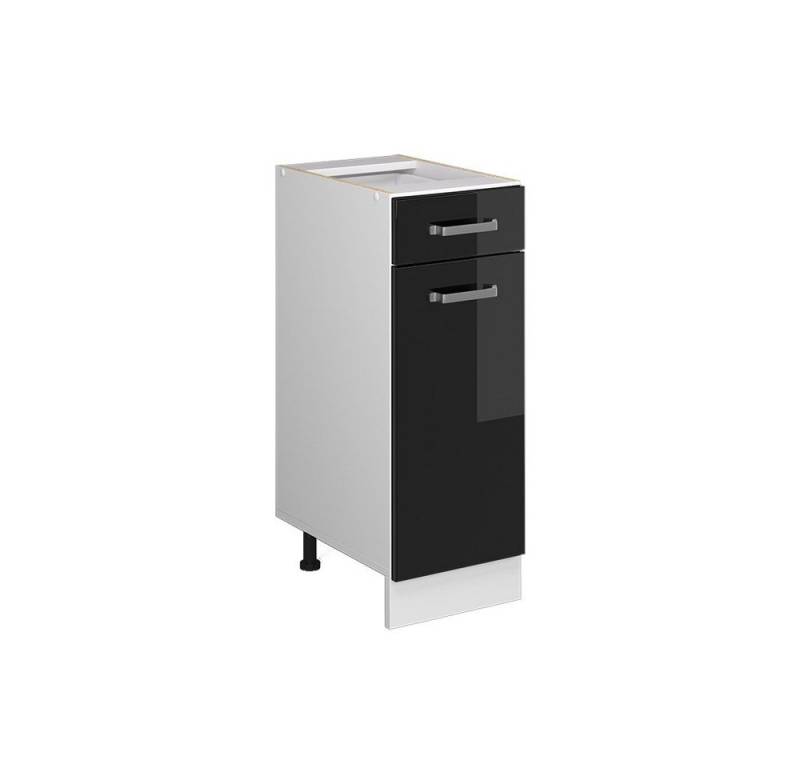 Vicco Schranksystem R-Line, Schwarz Hochglanz/Weiß, 30cm mit Schublade, ohne AP von Vicco