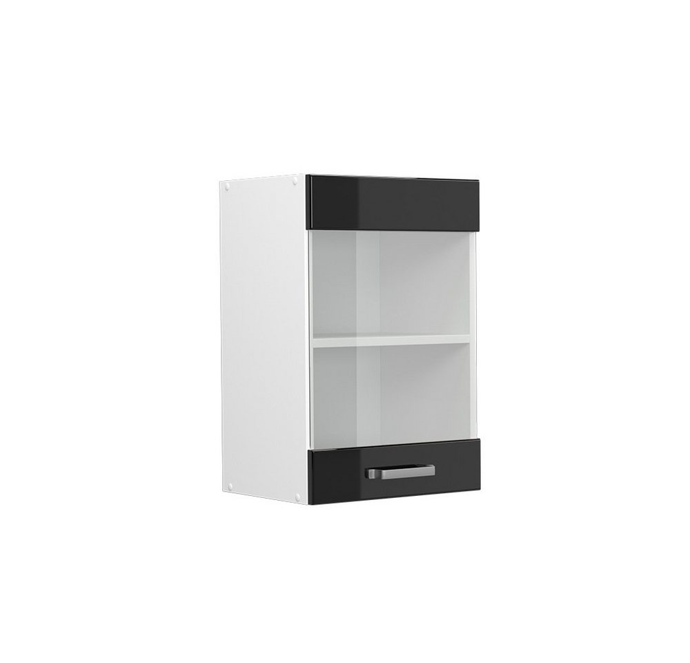 Vicco Schranksystem R-Line, Schwarz Hochglanz/Weiß, 40 cm mit Glastür Vicco Schranksystem R-Line, Schwarz Hochglanz/Weiß, 40 cm mit Glastür von Vicco
