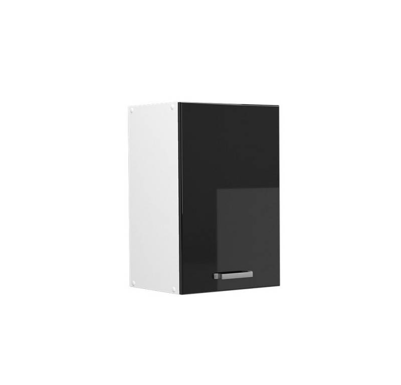 Vicco Schranksystem R-Line, Schwarz Hochglanz/Weiß, 40 cm mit offenen Regalen von Vicco